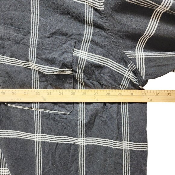 Ava & Viv Black White Plaid Button-Up Womens Shirt Plus Size 3X Long Sleeve - Picture 7 of 7